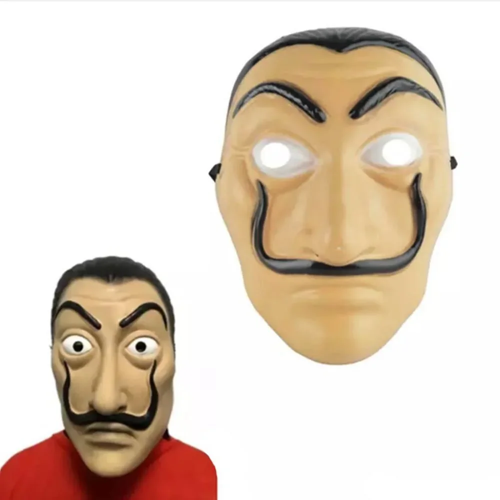 La Casa De Papel Face Latex Mask Salvador Dali Cosplay Costume Halloween…